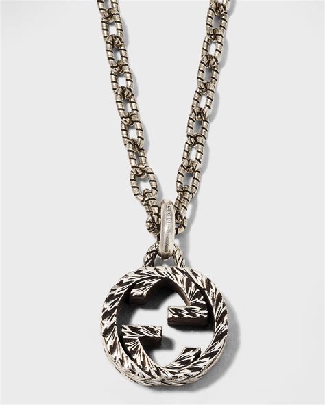 gucci mens snake necklace|Gucci interlocking g pendant necklace.